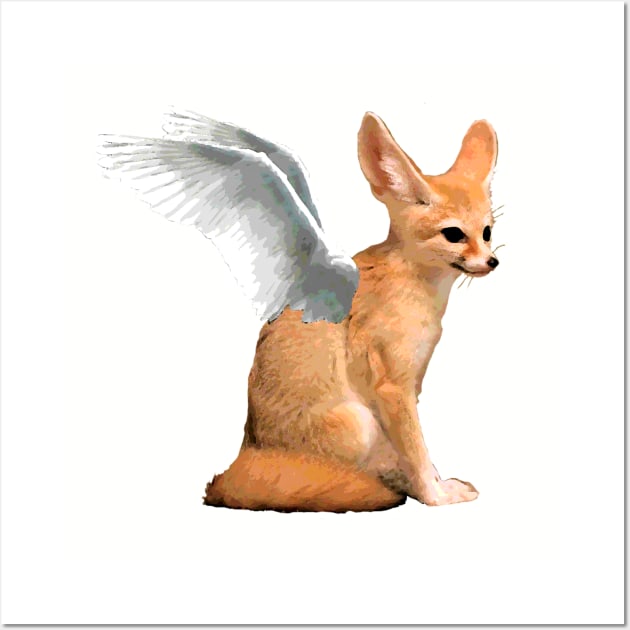 Winged Fennec Fox Wall Art by Crayle